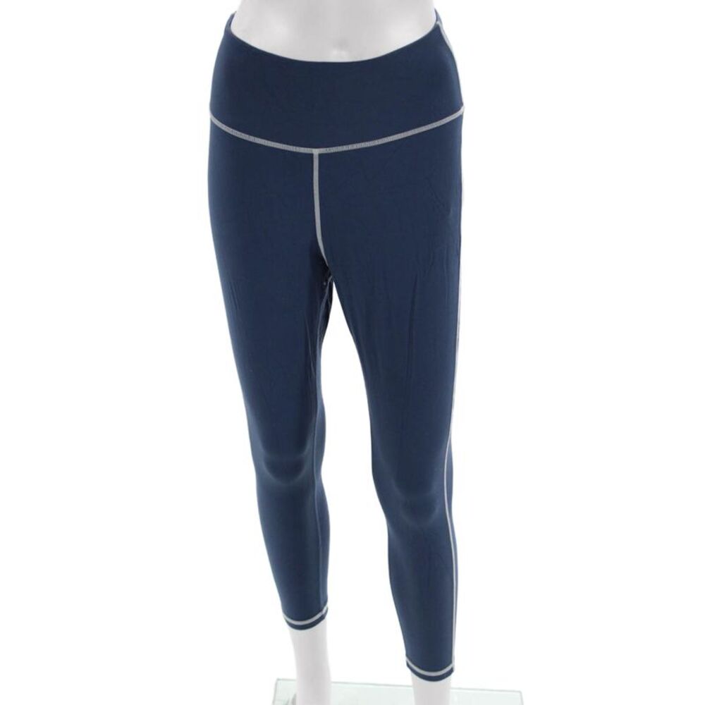 We Wore What Womens Dark Blue Ankle Leggings Nylon Spandex Size L